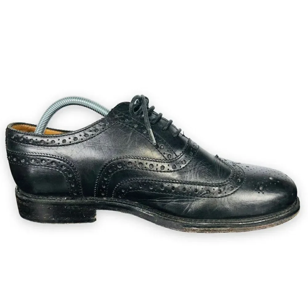Grenson England Stanley Wingtip‎ Brogue Oxford Black Leather 5033 Men's US 9.5 G